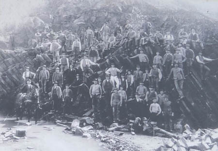 Steinbrucharbeiter um 1910